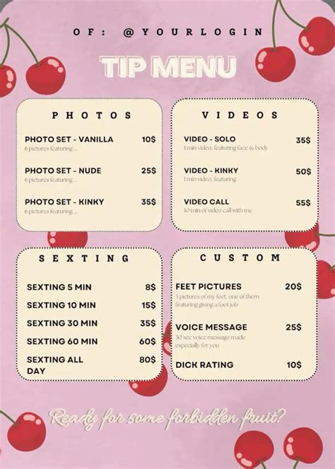 free onlyfans menu template|OnlyFans Menu Ideas and Examples (Get 3 Free。